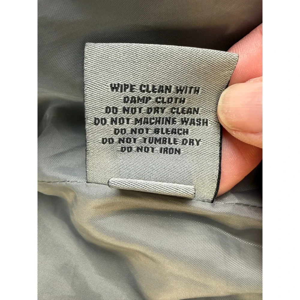 Edgy Moto Jacket‎ Distressed Grey Faux Leather Medium Joujou